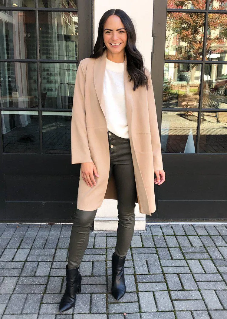 Fawn Faux Suede Trench