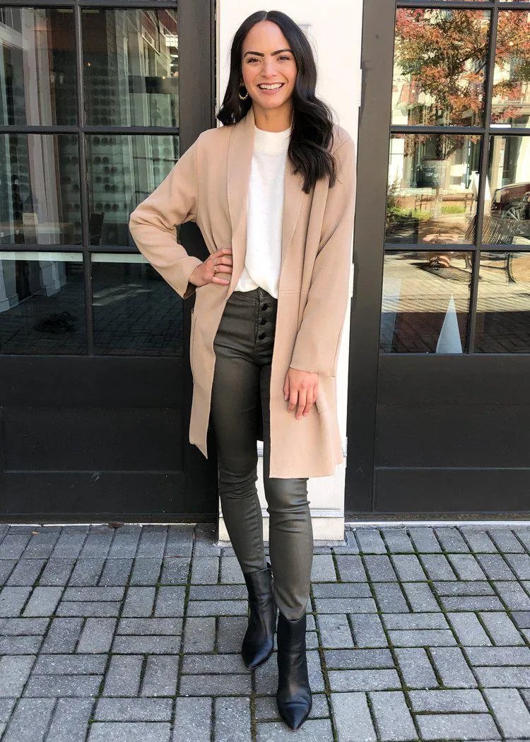 Fawn Faux Suede Trench