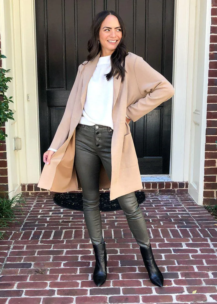 Fawn Faux Suede Trench