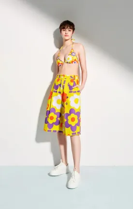 Fleurette Shorts Space Flowers Yellow