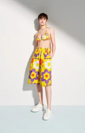 Fleurette Tailored Bermuda Shorts Space Flowers