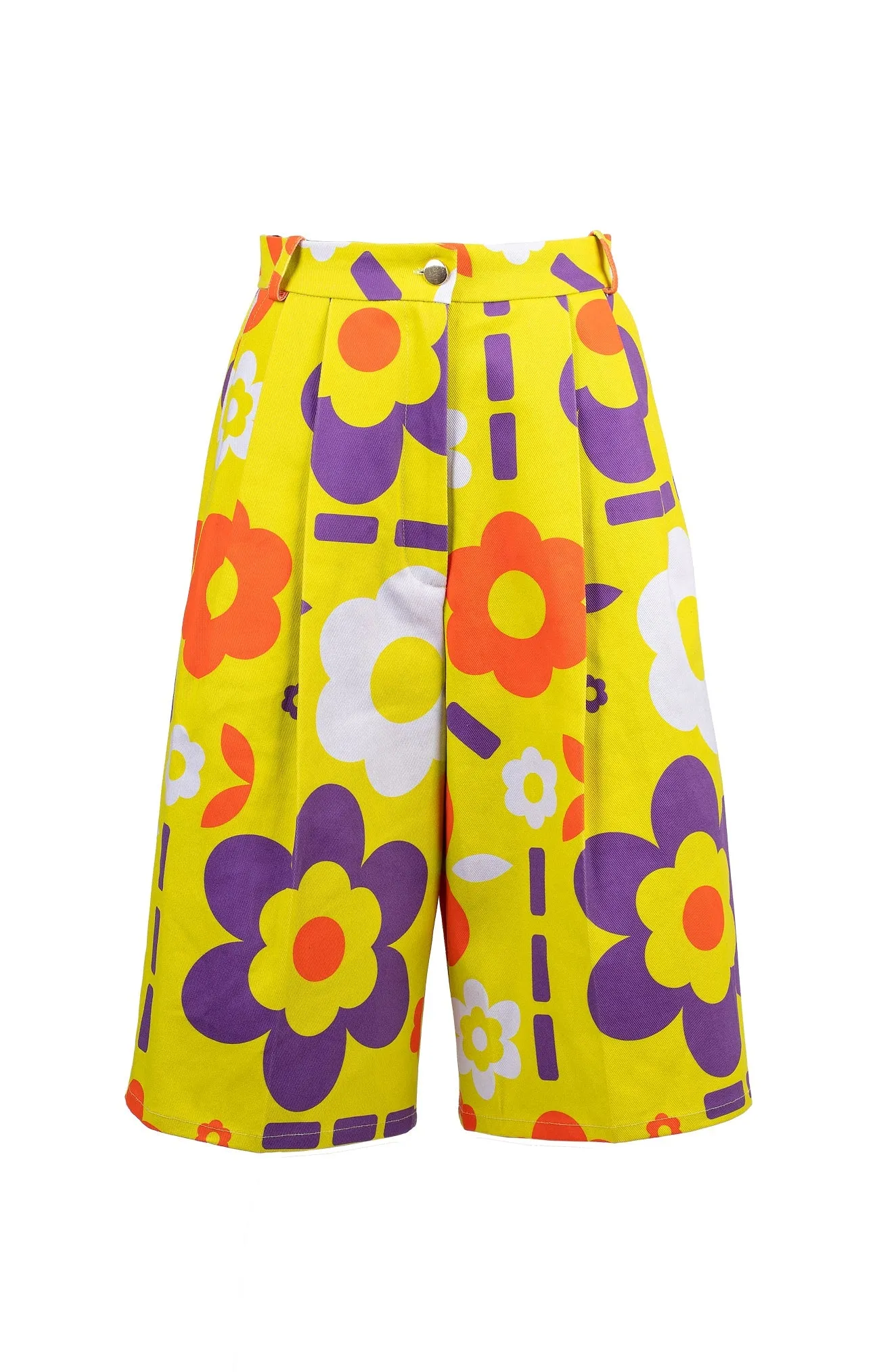 Fleurette Tailored Bermuda Shorts Space Flowers