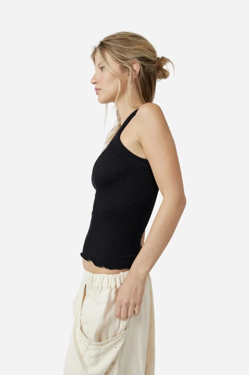 Free People Ribbed Seamless Tank in Black