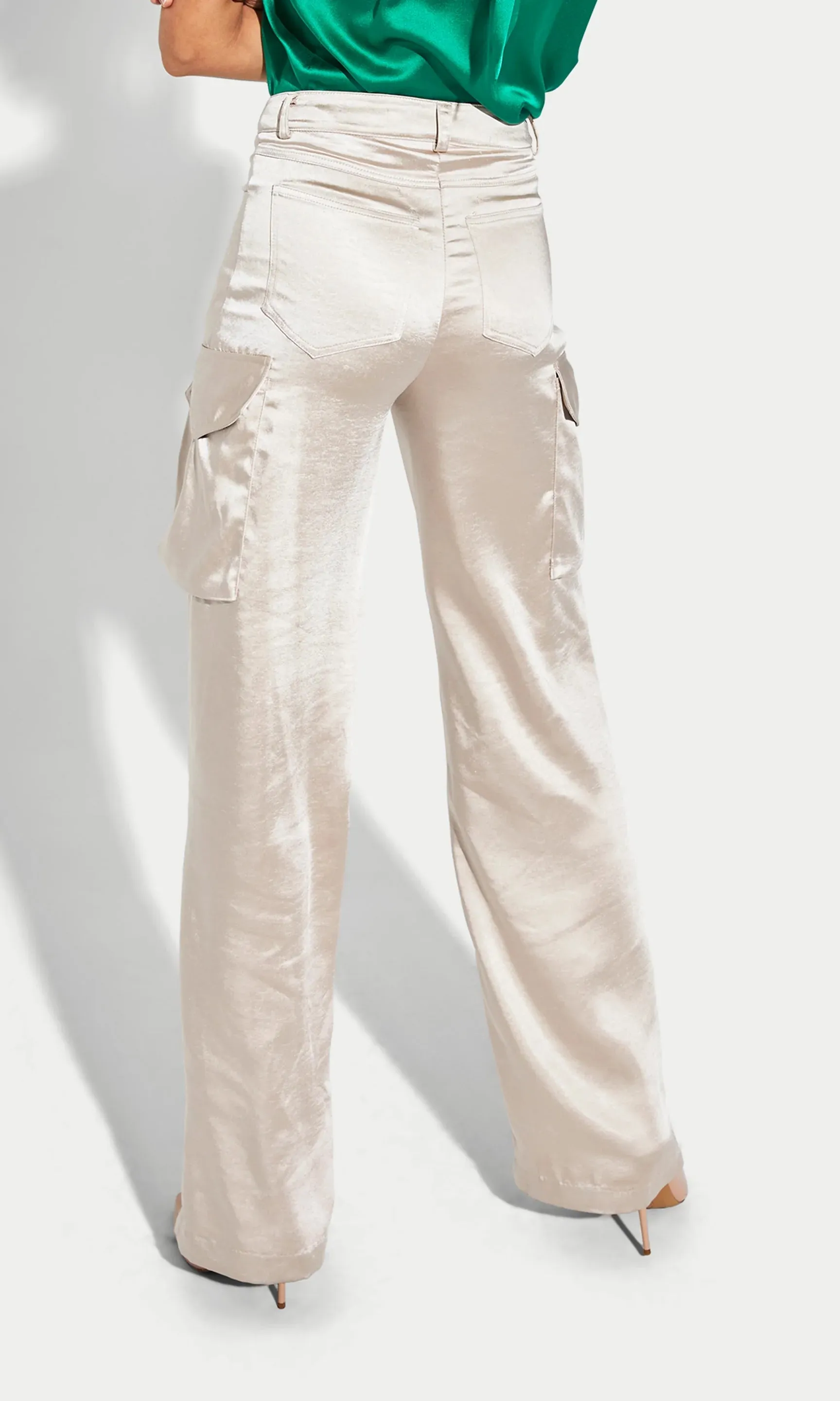 Generation Love Nate Satin Cargo Pants - Champagne