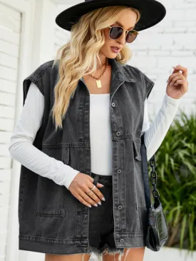 Giana New Denim Vest Summer Fashion Trend Denim Sleeveless Vest