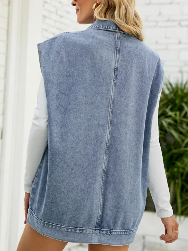 Giana New Denim Vest Summer Fashion Trend Denim Sleeveless Vest