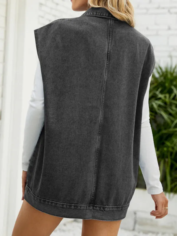 Giana New Denim Vest Summer Fashion Trend Denim Sleeveless Vest