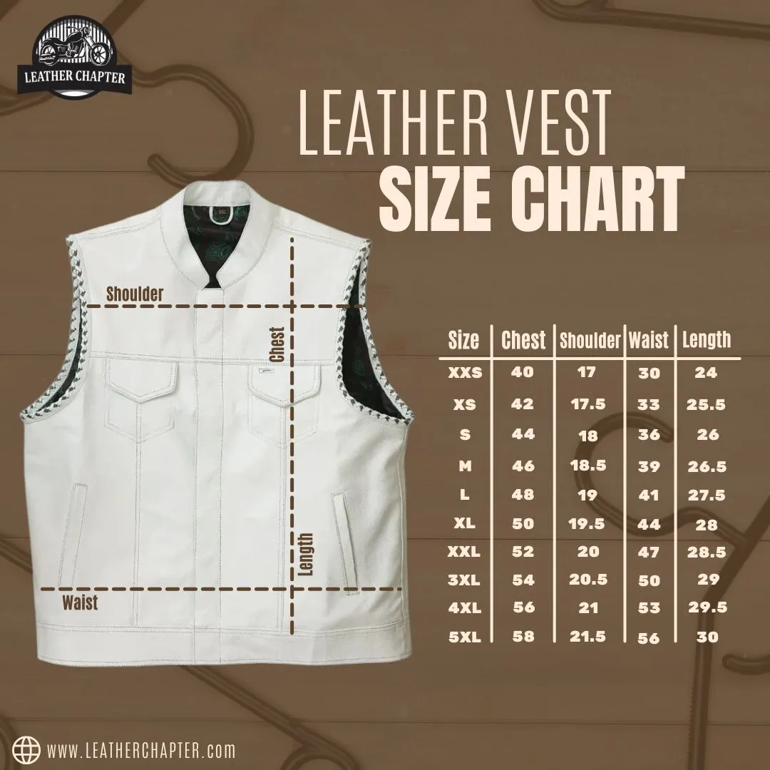 Leather vest Camo Style Denim Leather Motorcycle Vest Braided Braided Arms Men's Leather Vest Biker Rider Club