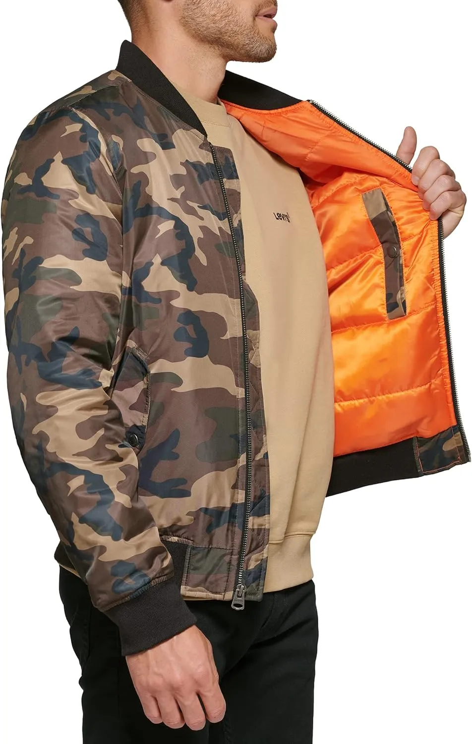 Levi's Men's MA-1 Flight Lightweight Zip-Up Bomber Jacket
