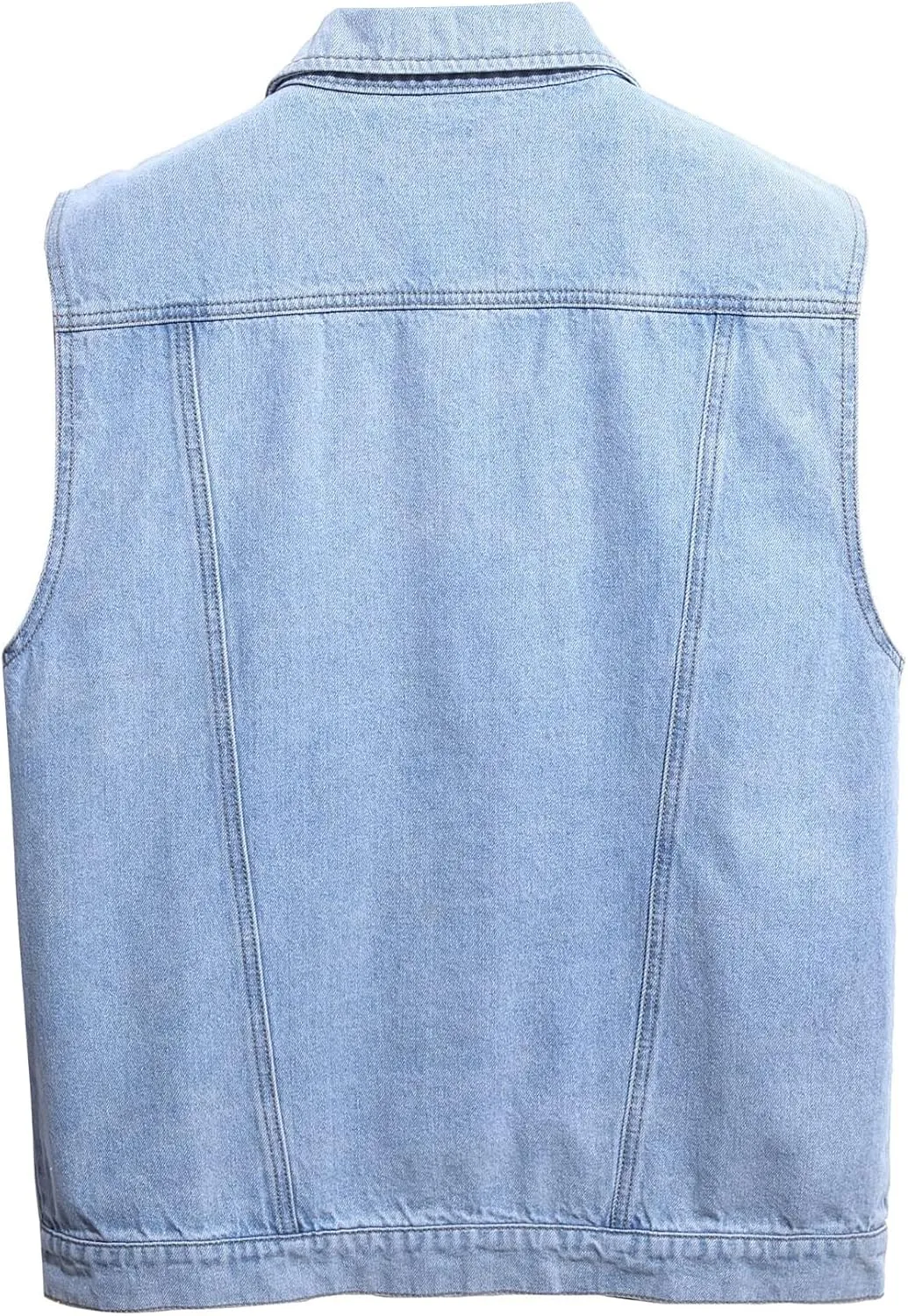 LONGBIDA Men's Denim Vest Sleeveless Ripped Slim fit Distressed Jean Jacket