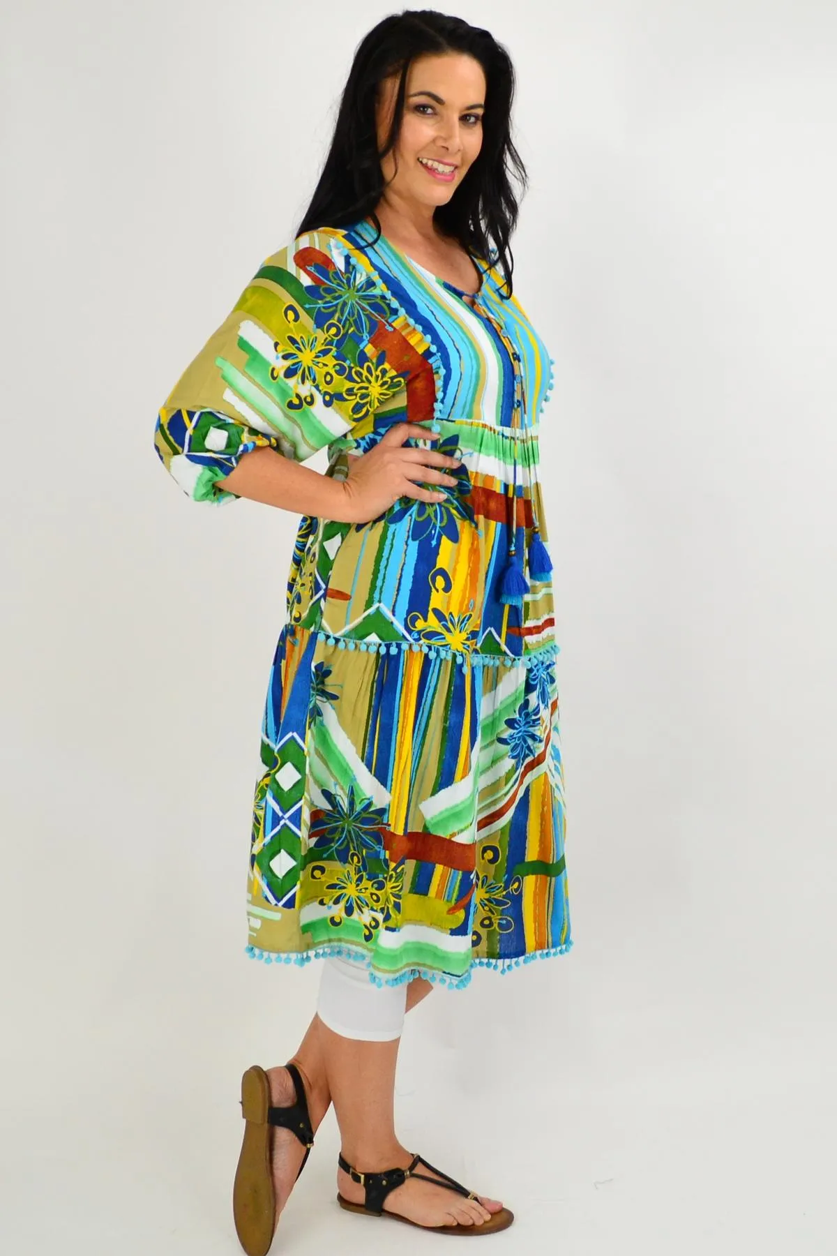 Malaga Midi Boho Tunic Dress
