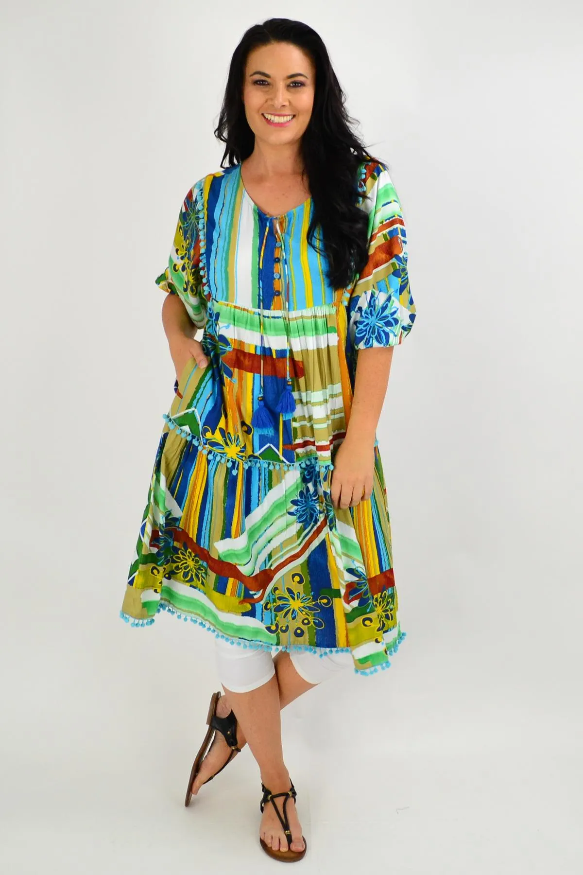 Malaga Midi Boho Tunic Dress