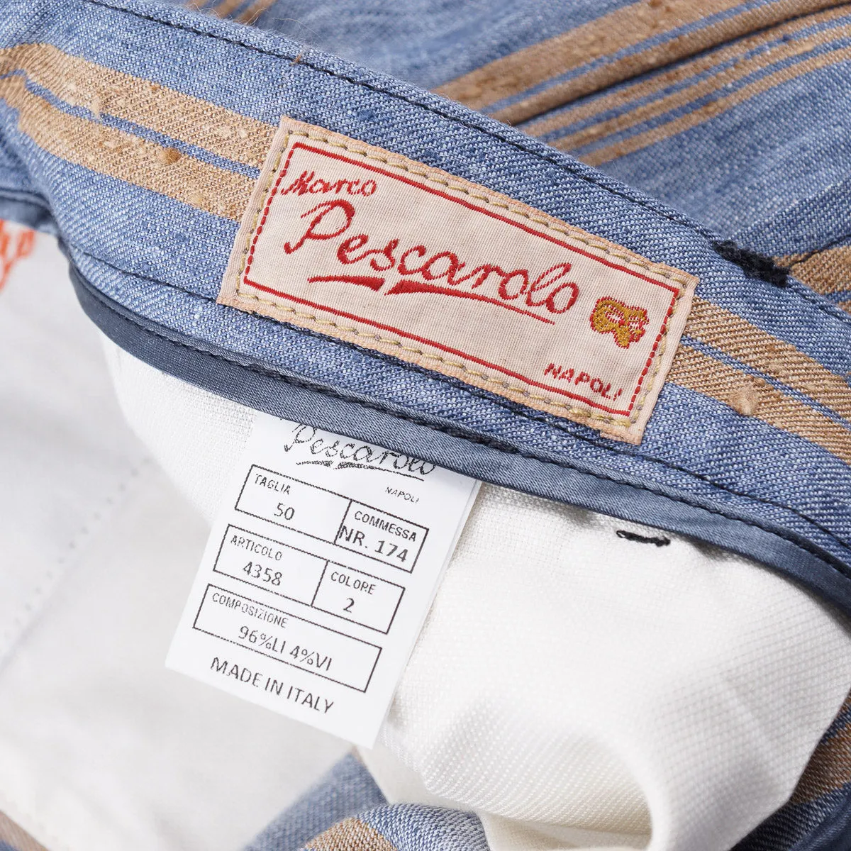 Marco Pescarolo Striped Linen Shorts