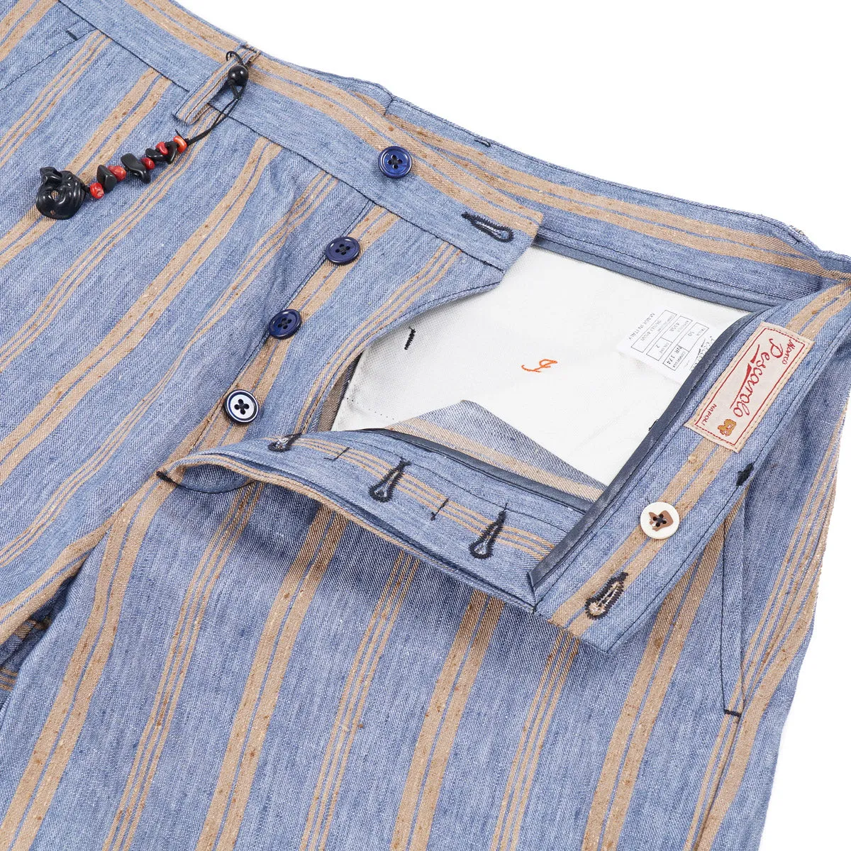Marco Pescarolo Striped Linen Shorts