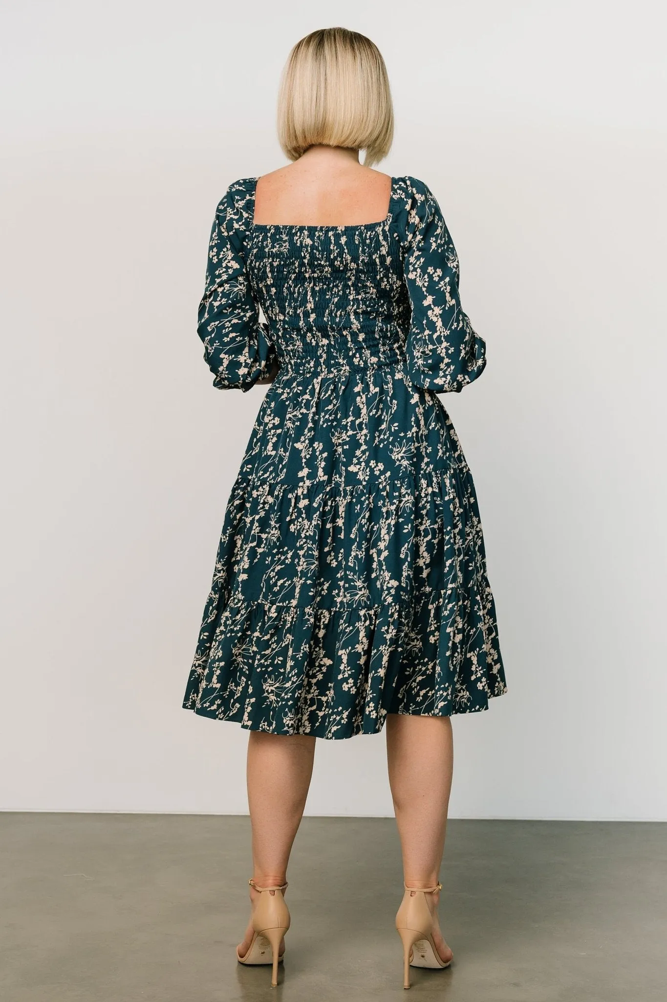 Marta Smocked Midi Dress | Topaz   Blush