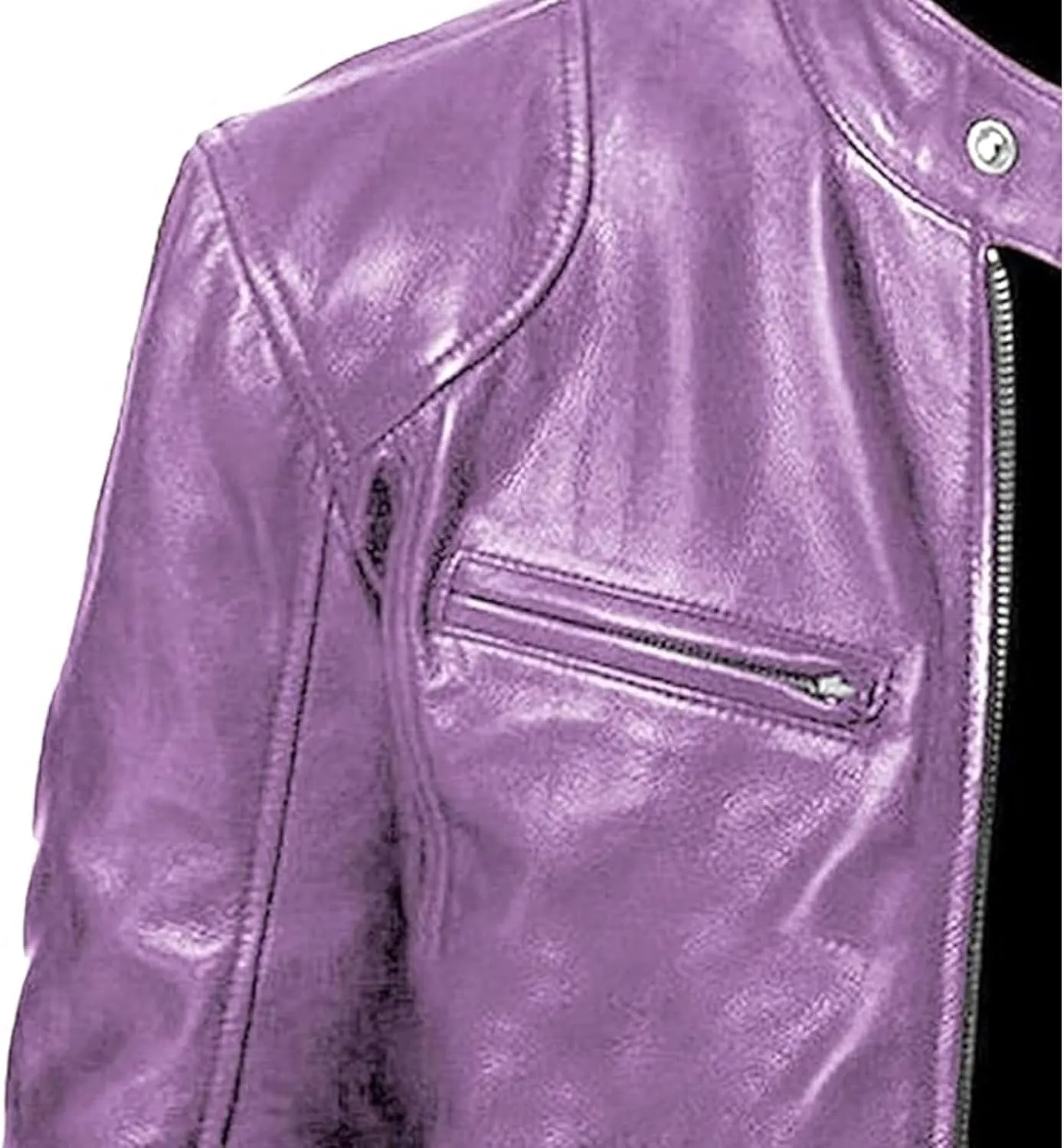 Men Slim Fit Motorcyle Leather Jacket Zip-Up Windbreaker Leather Jackets Lightweight PU Vintage Biker Coat