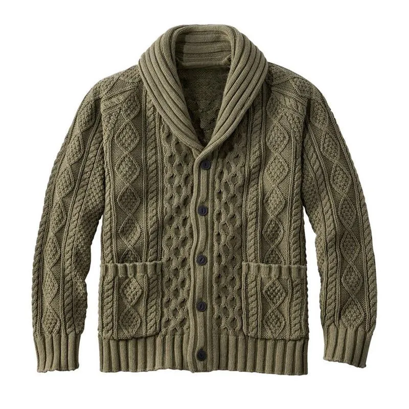 Men's Knitted Jacquard Retro Casual Cardigan Jacket 49310806X
