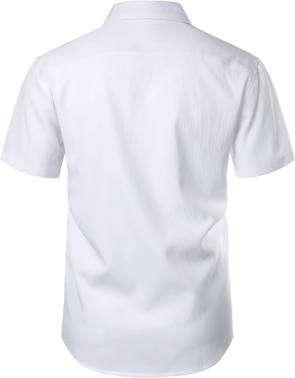 Men's Stretch Wrinkle Free Short Sleeve Texture Shirt Summer Lightweight Button Down Shirts for Beach Vacation