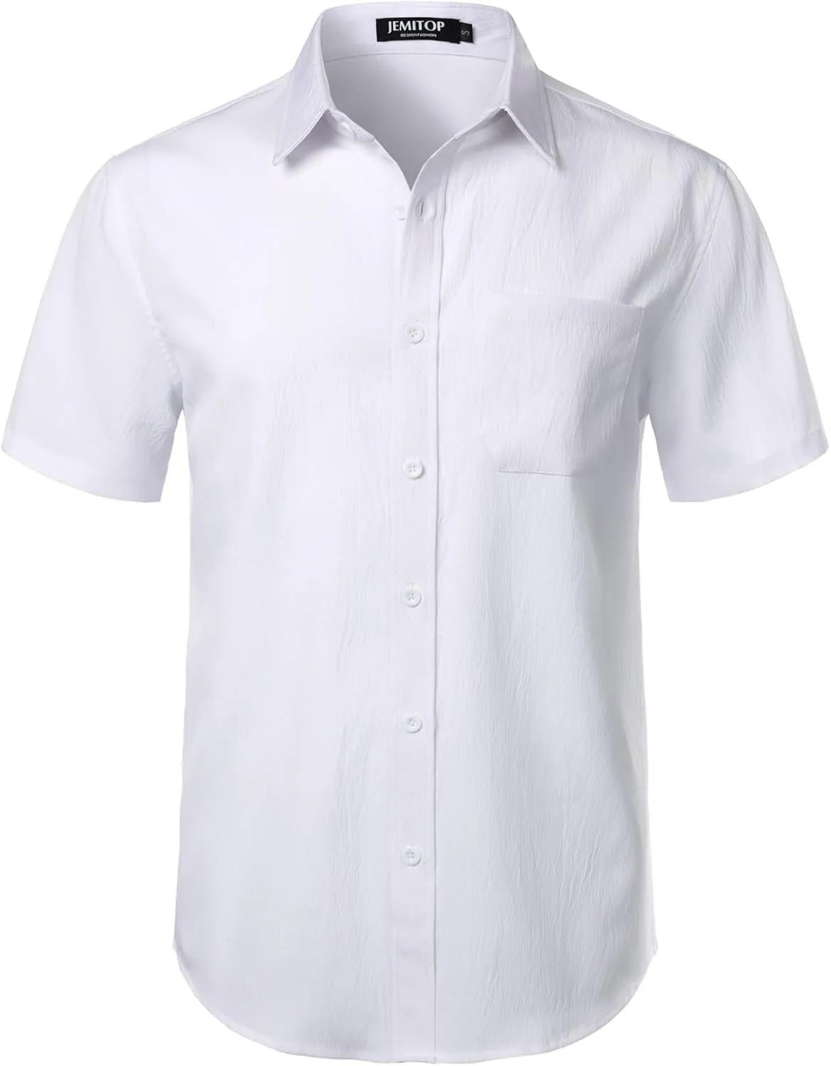 Men's Stretch Wrinkle Free Short Sleeve Texture Shirt Summer Lightweight Button Down Shirts for Beach Vacation