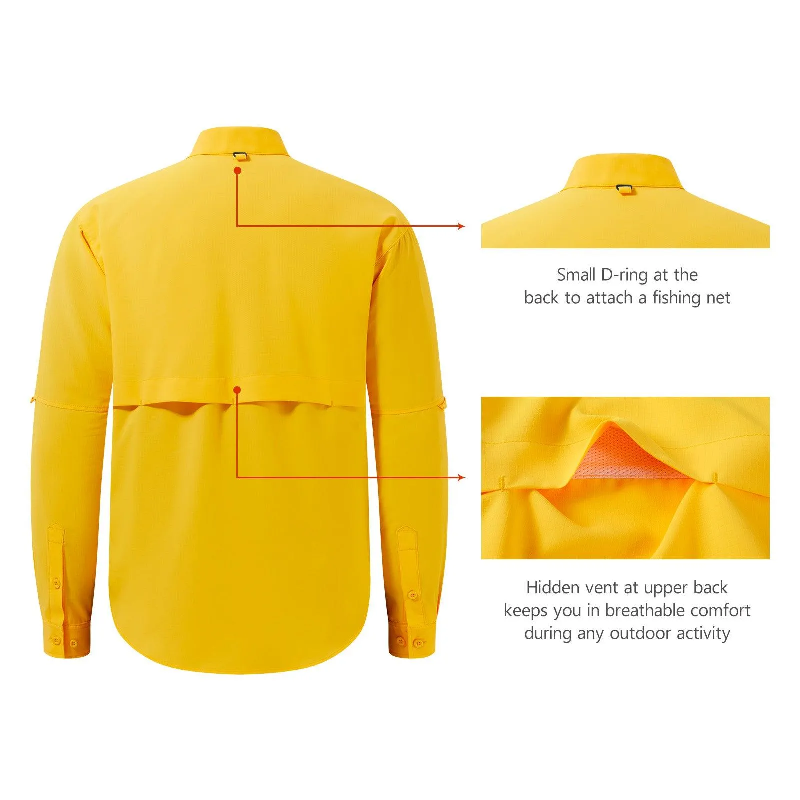 Men's UPF 50  Long Sleeve Fishing Button Down Shirt FS21M NEW COLOR