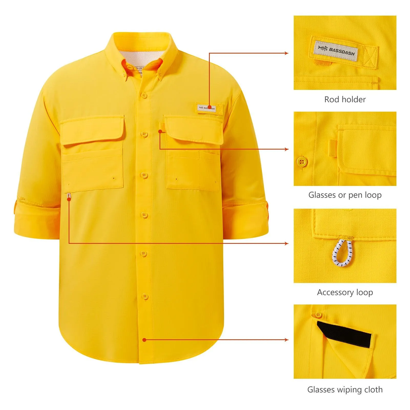 Men's UPF 50  Long Sleeve Fishing Button Down Shirt FS21M NEW COLOR