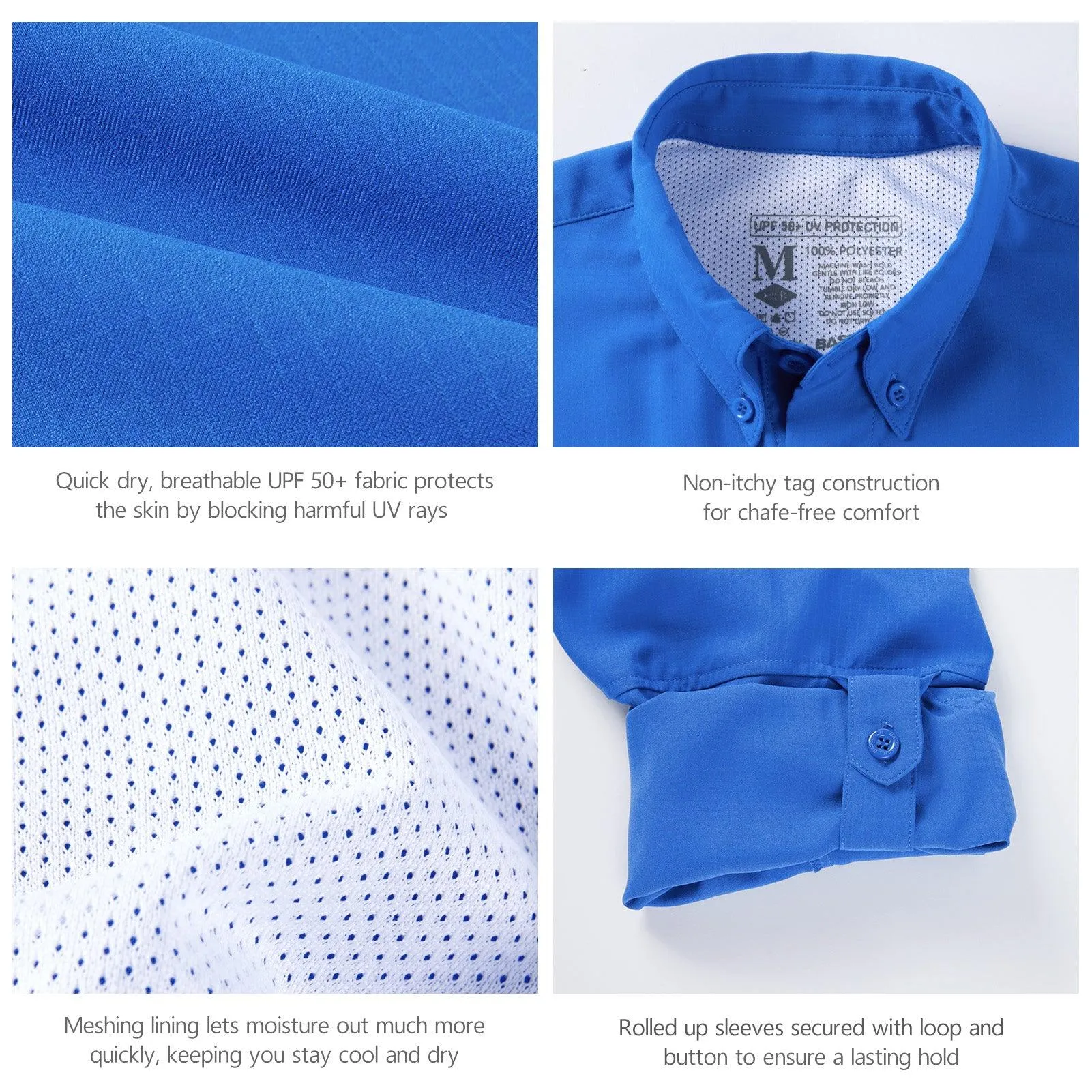 Men's UPF 50  Long Sleeve Fishing Button Down Shirt FS21M NEW COLOR