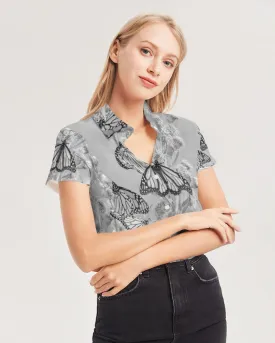 Monarch Majesty Women's Short Sleeve Button Up