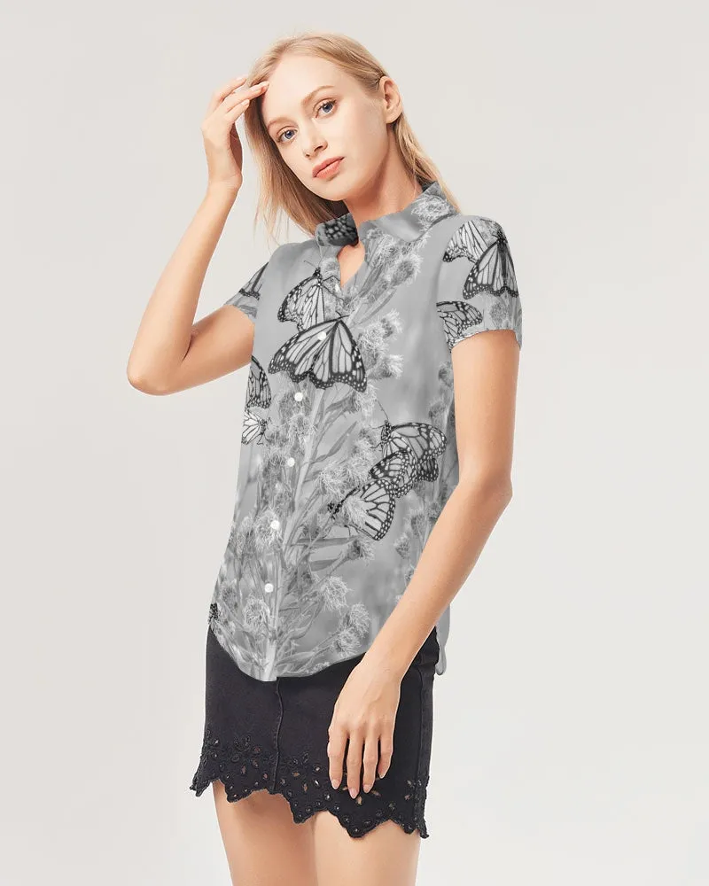 Monarch Majesty Women's Short Sleeve Button Up