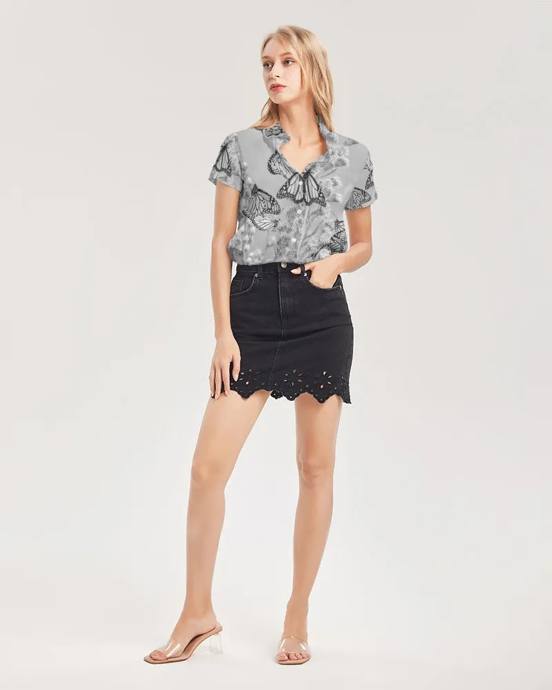 Monarch Majesty Women's Short Sleeve Button Up