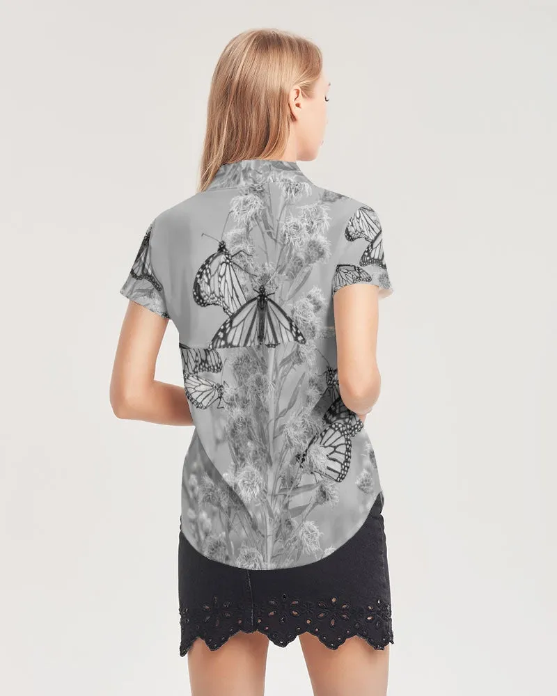 Monarch Majesty Women's Short Sleeve Button Up