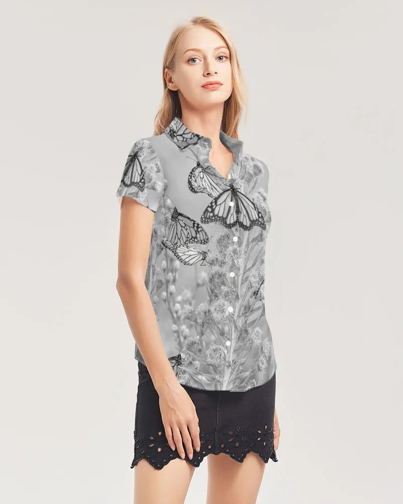 Monarch Majesty Women's Short Sleeve Button Up