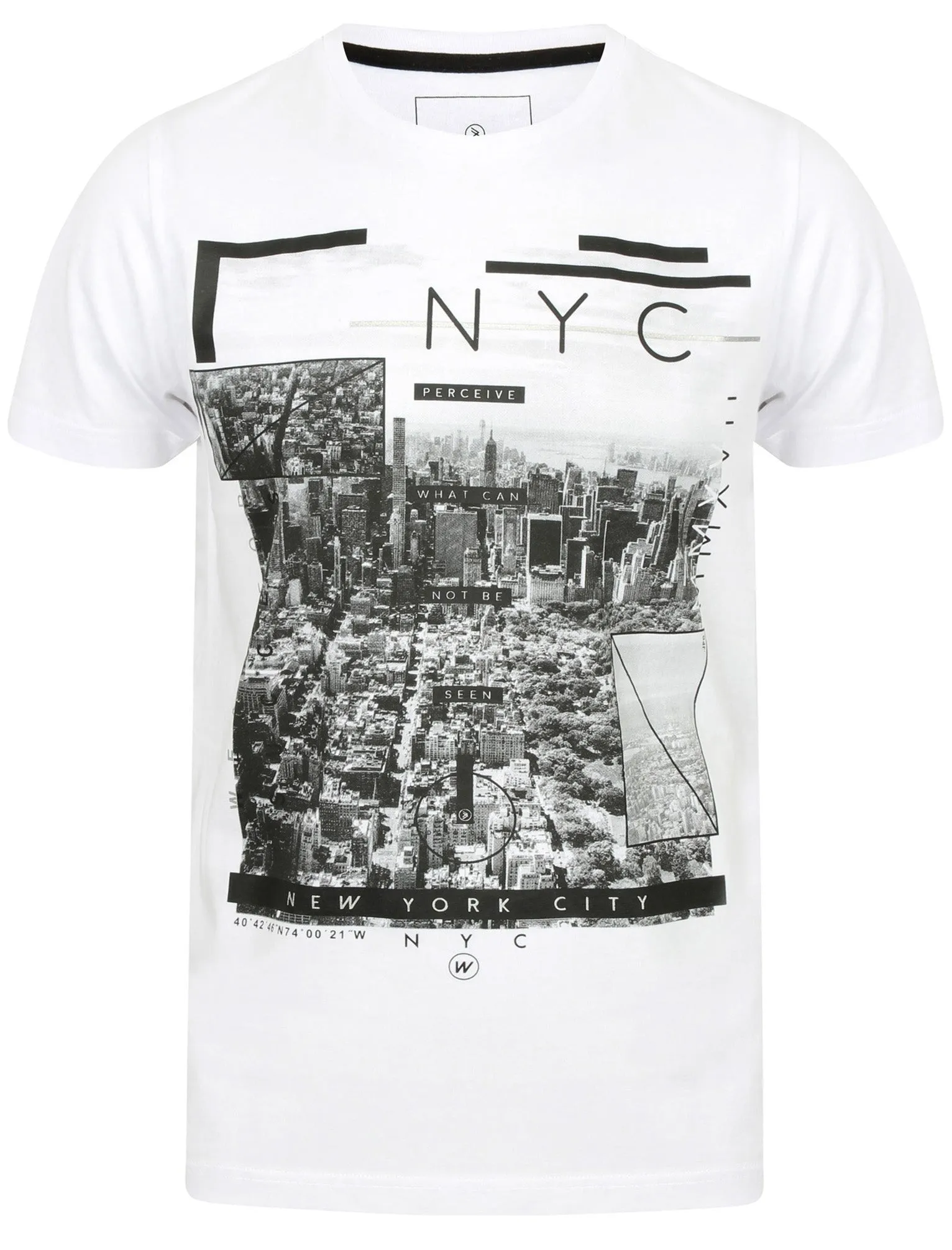 NY High Motif Cotton Crew Neck T-Shirt In Optic White - Dissident