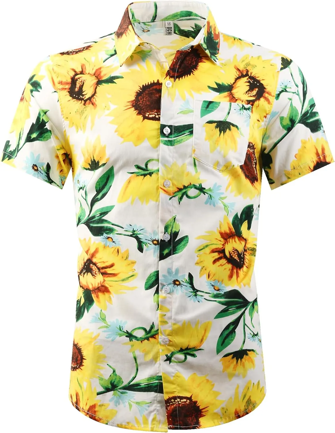 OCHENTA Hawaiian Shirt for Men Summer Casual Beach Short Sleeve Button Down Floral Shirts