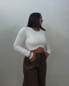 Open Back White Top