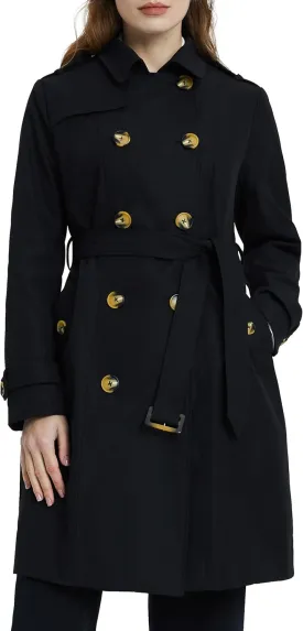Orolay Women's Mid-length Trench Coat Double Breasted Dress Jacket Classic Lapel Slim Overcoat with Belt