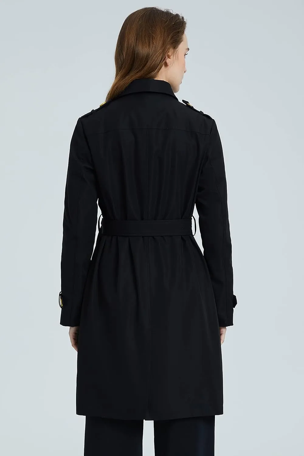 Orolay Women's Mid-length Trench Coat Double Breasted Dress Jacket Classic Lapel Slim Overcoat with Belt