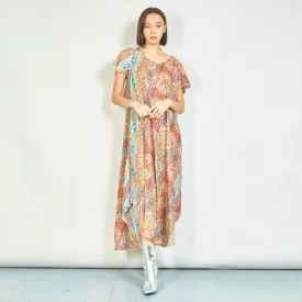Paisley print flowy midi dress wholesale