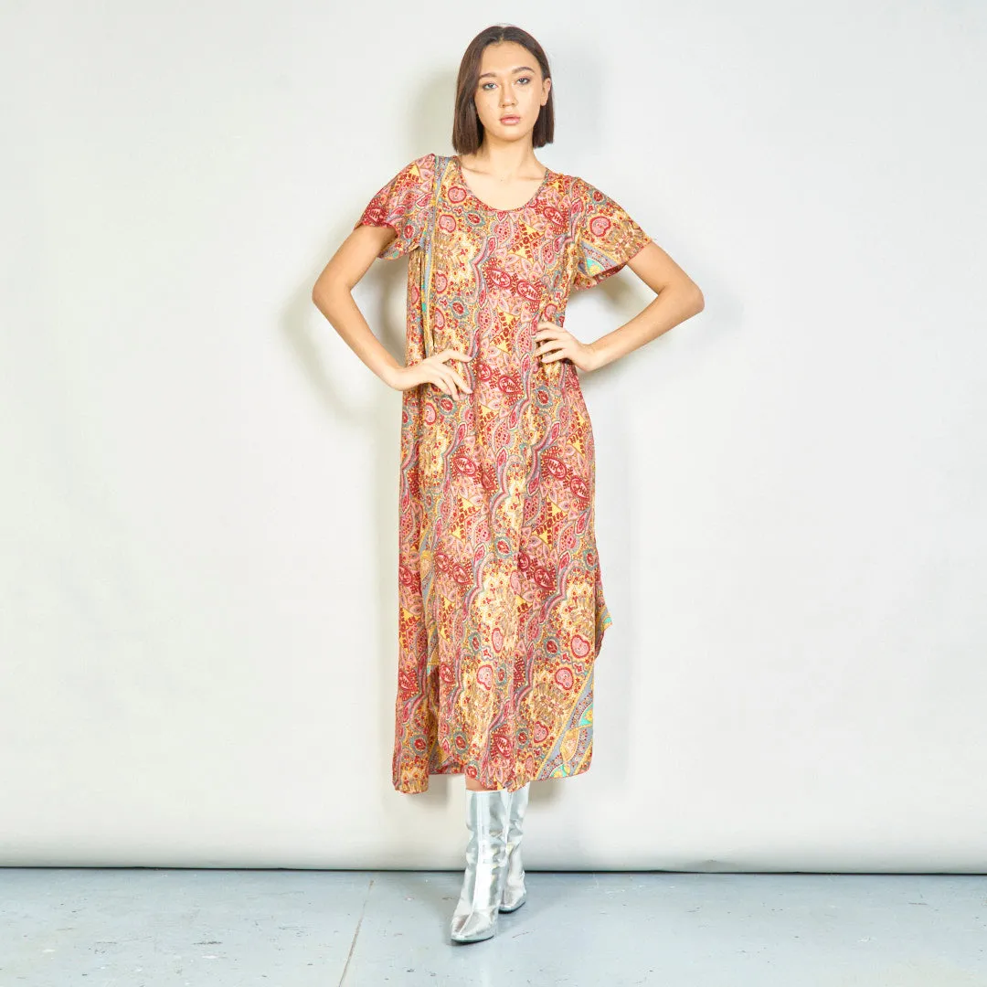 Paisley print flowy midi dress wholesale