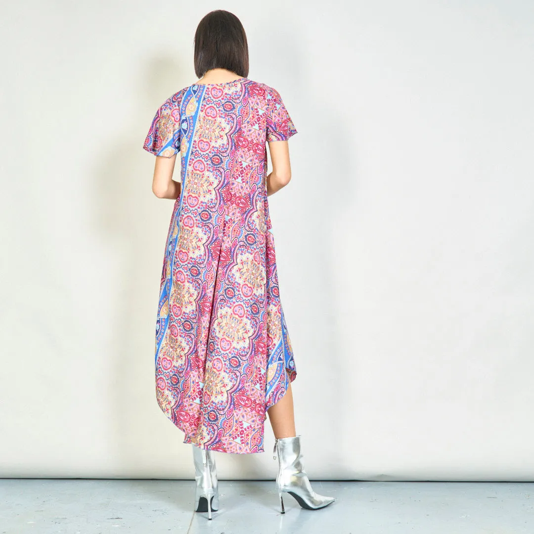 Paisley print flowy midi dress wholesale