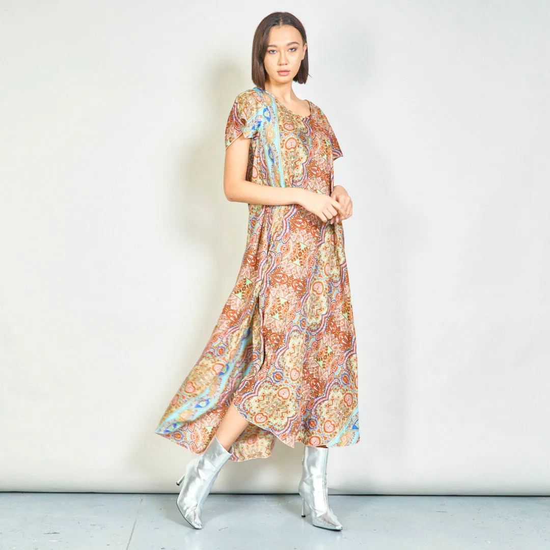 Paisley print flowy midi dress wholesale