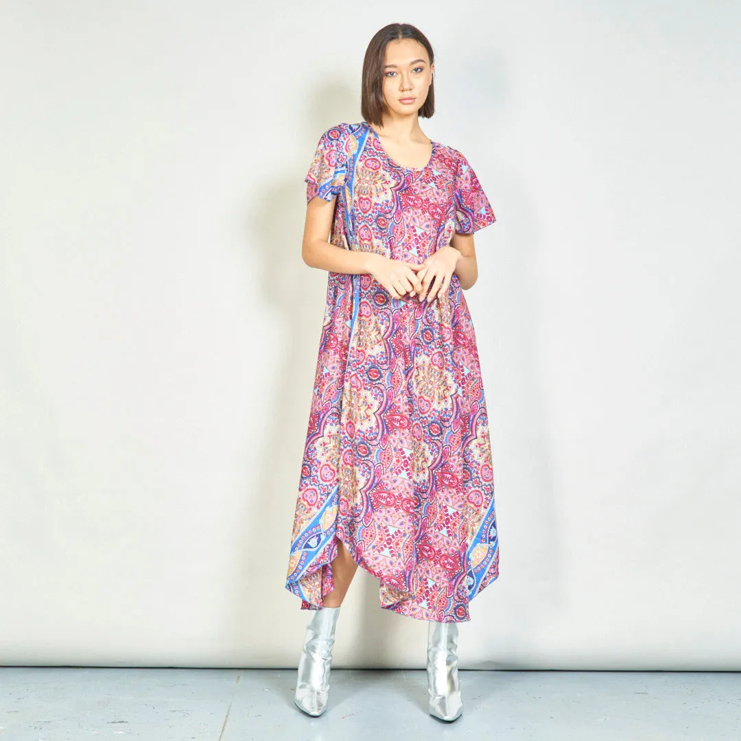 Paisley print flowy midi dress wholesale