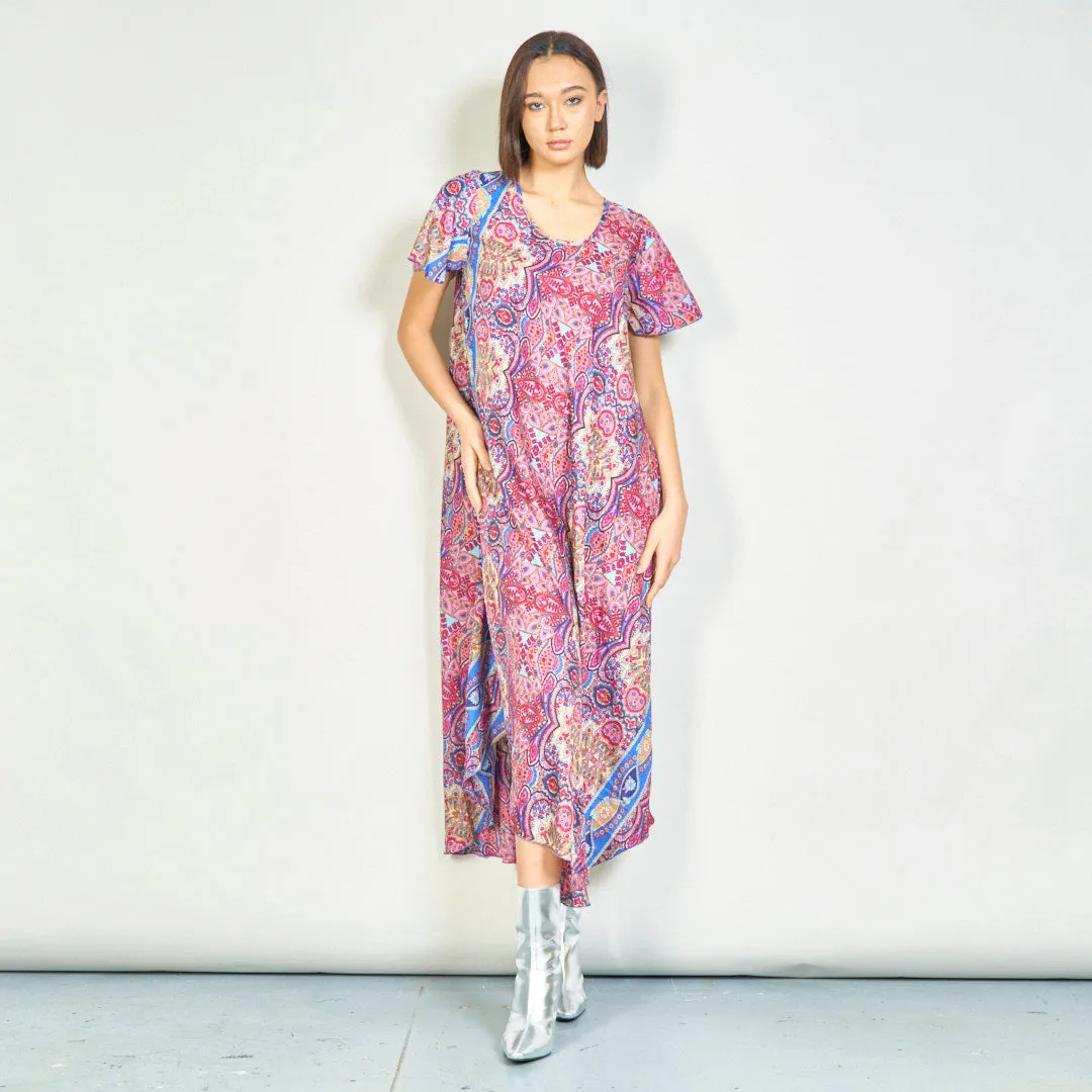 Paisley print flowy midi dress wholesale