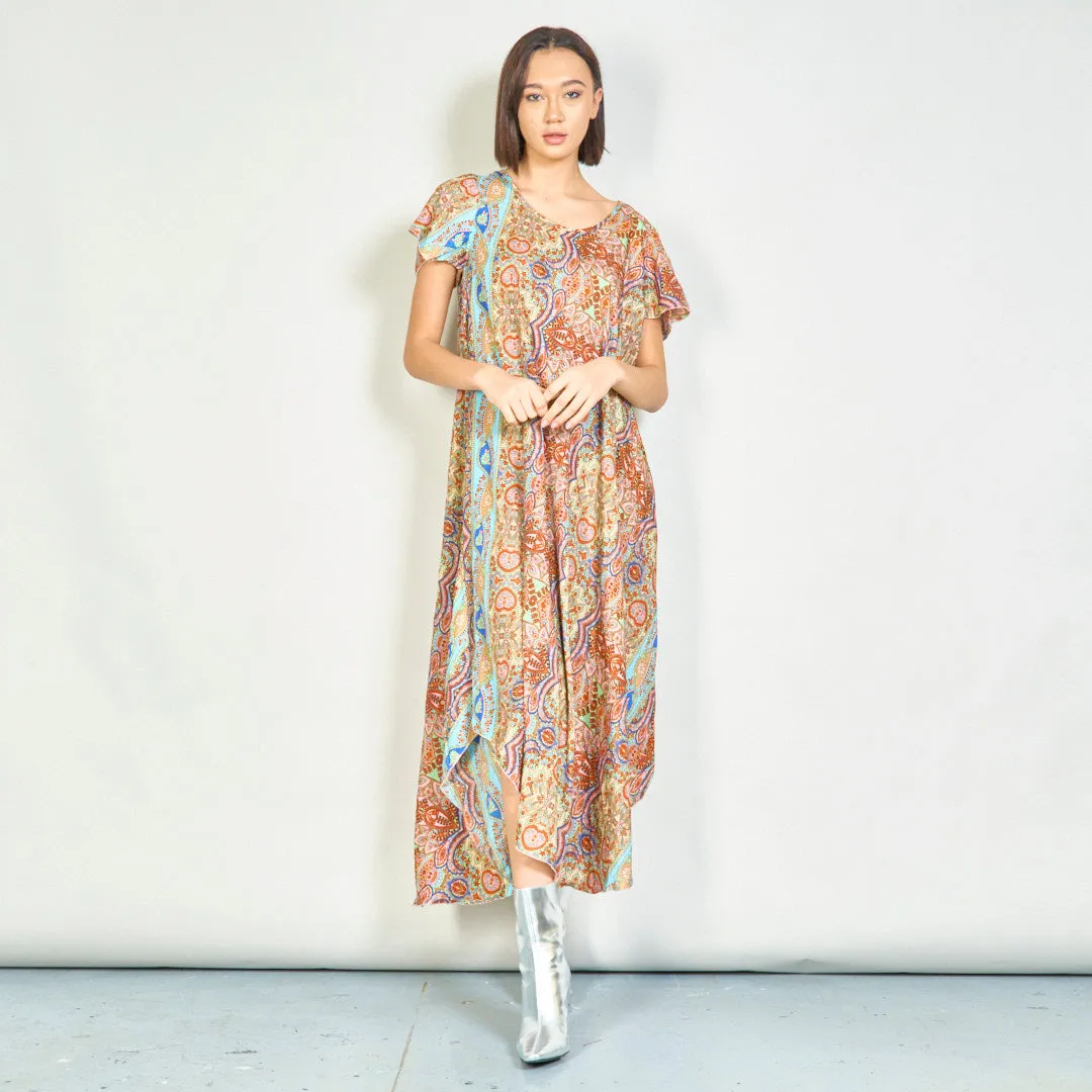 Paisley print flowy midi dress wholesale