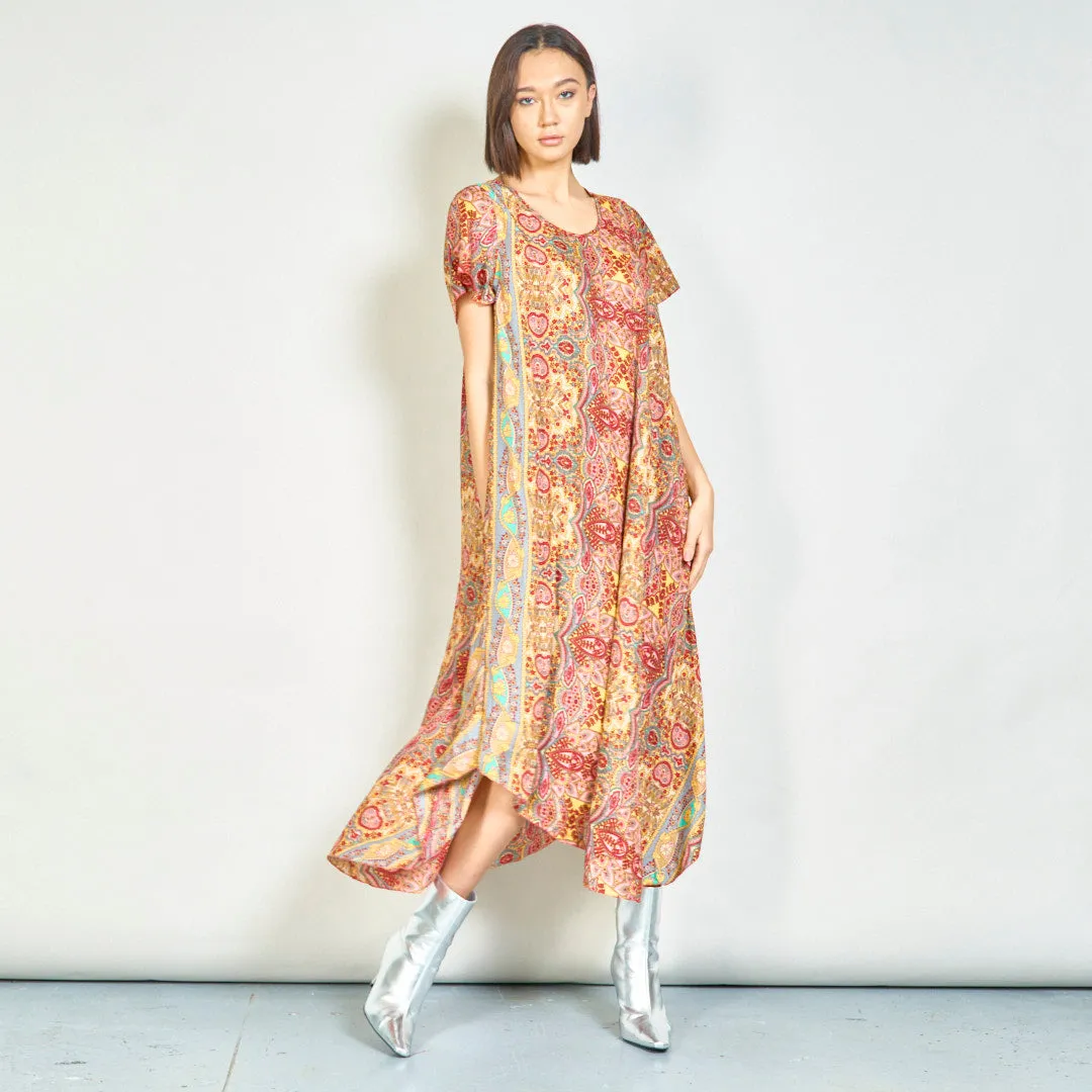 Paisley print flowy midi dress wholesale