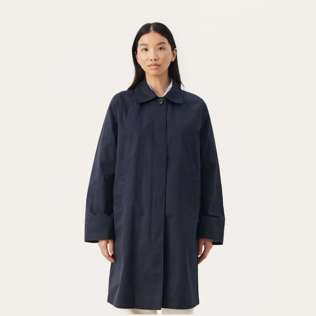 Part Two Ettie Lightweight Trench Coat Dark Navy 30308239