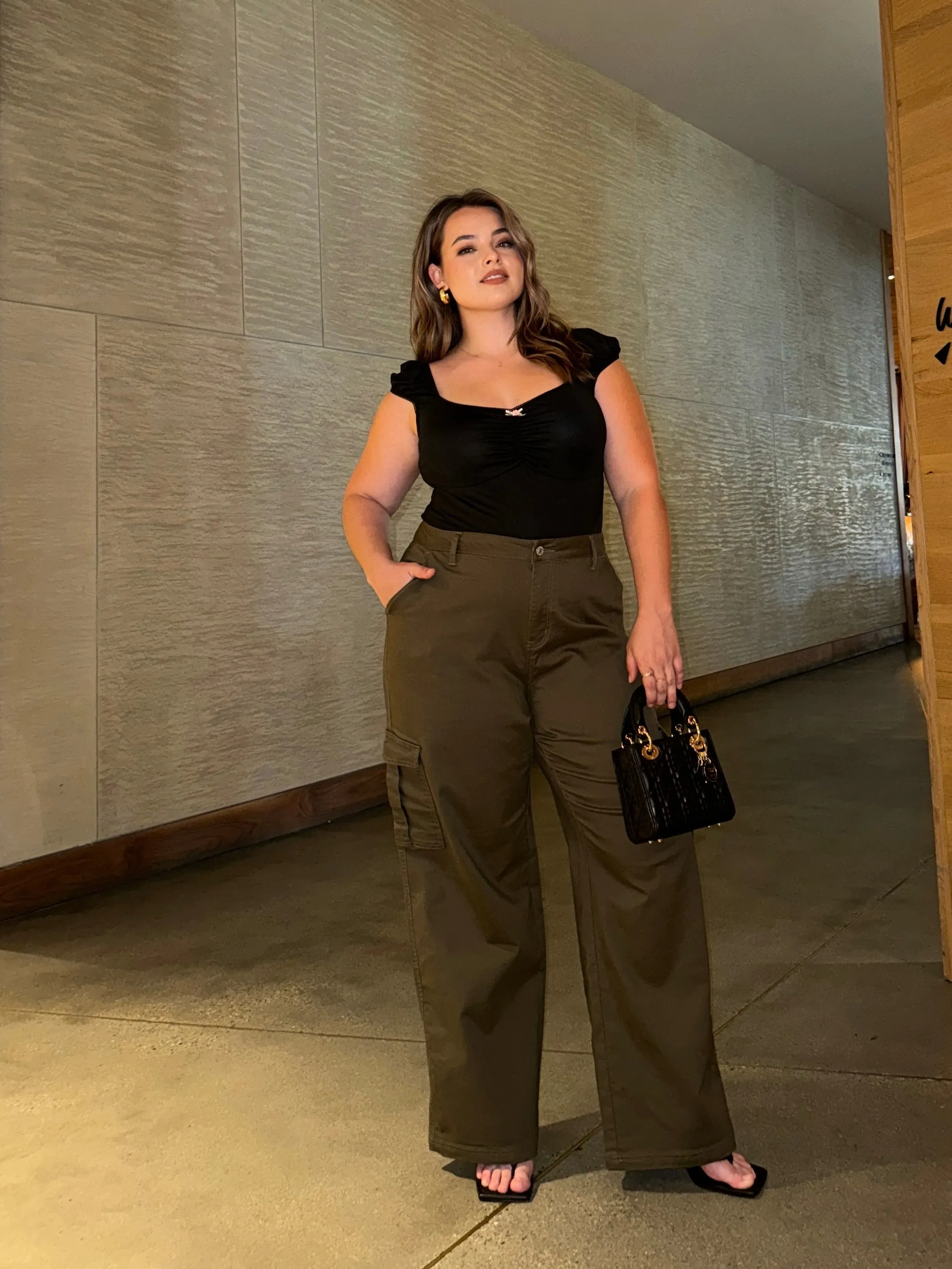 Plus Size Baggy Stretch Cargo Pants