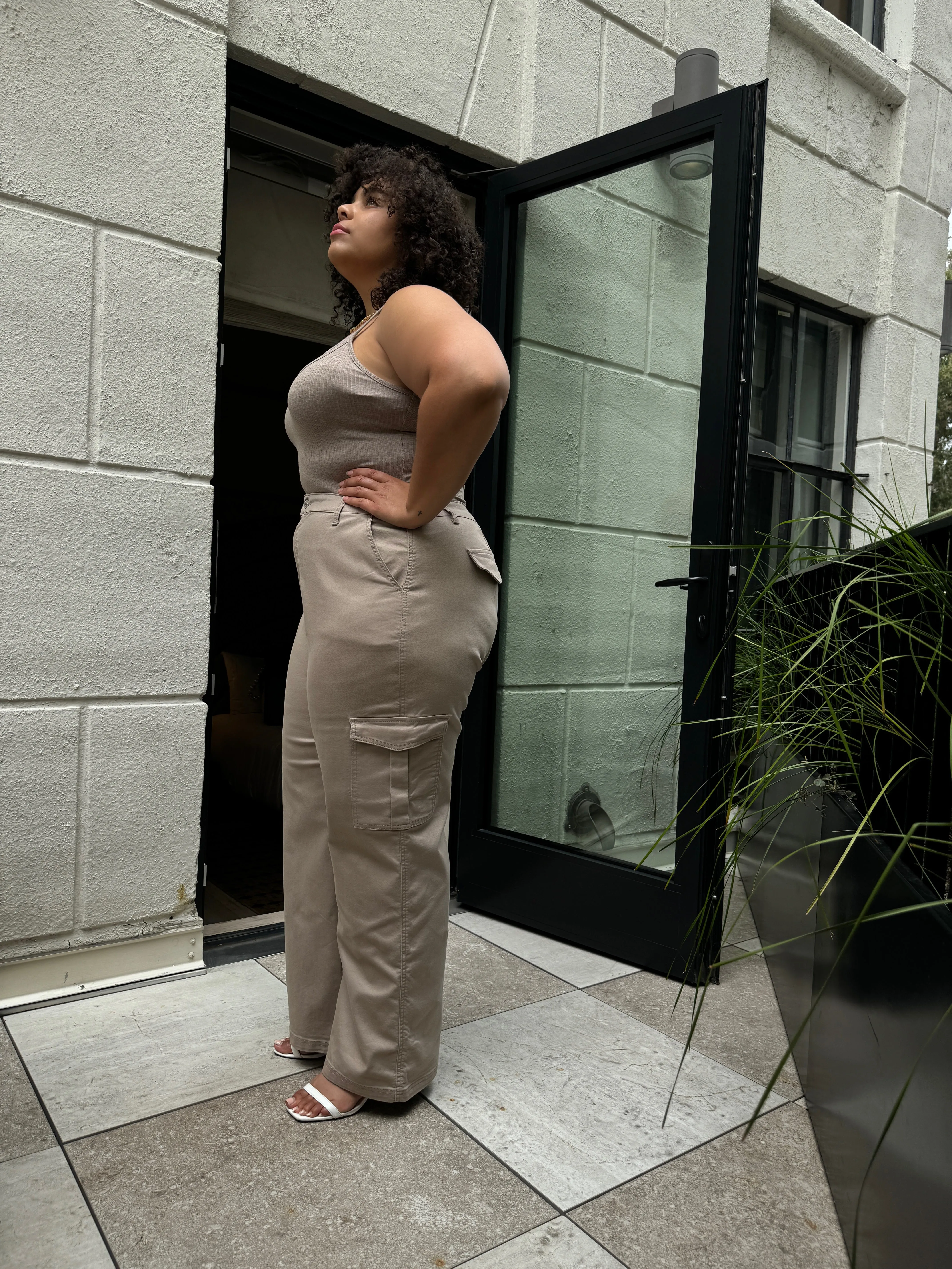 Plus Size Baggy Stretch Cargo Pants