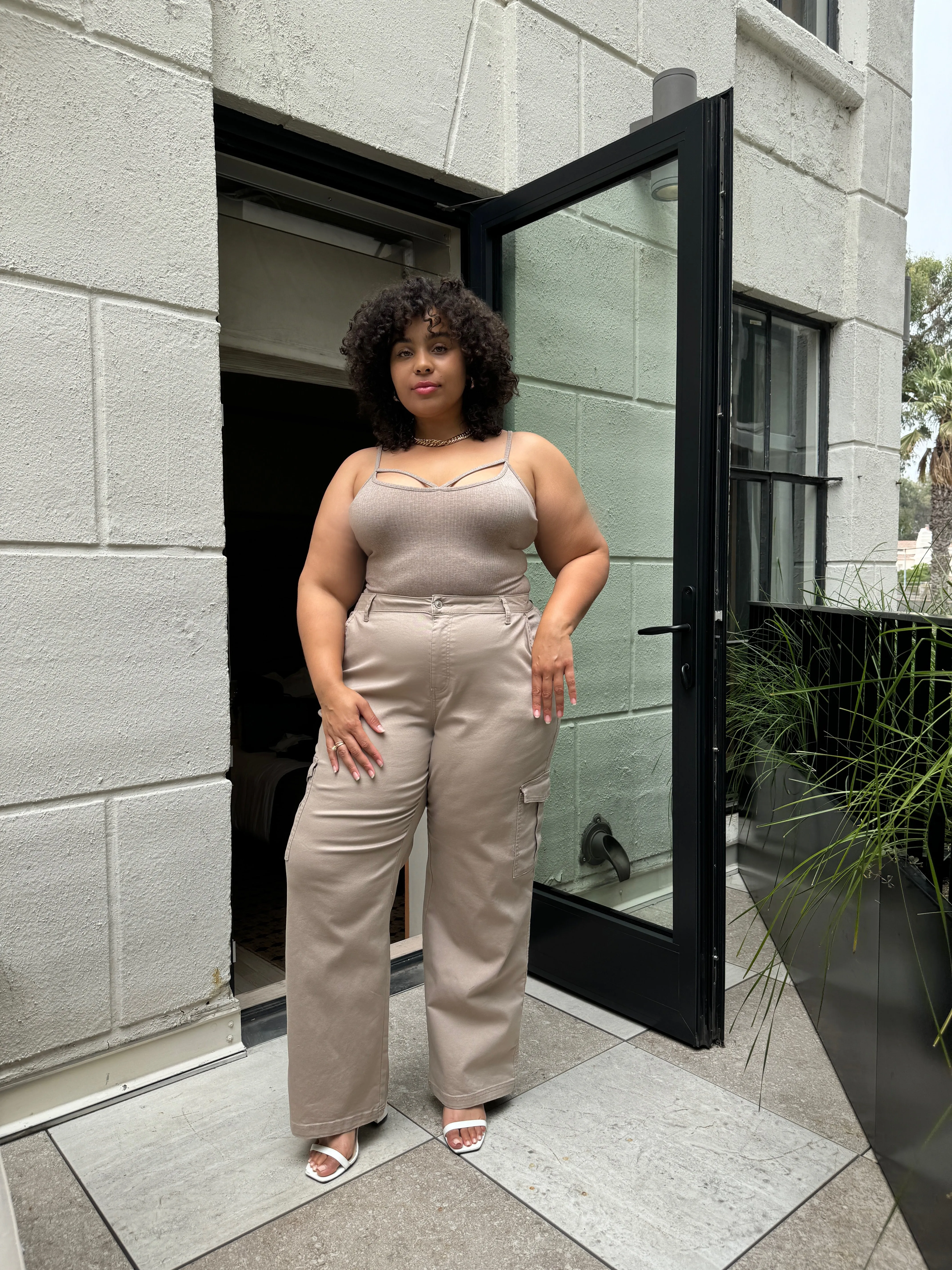 Plus Size Baggy Stretch Cargo Pants
