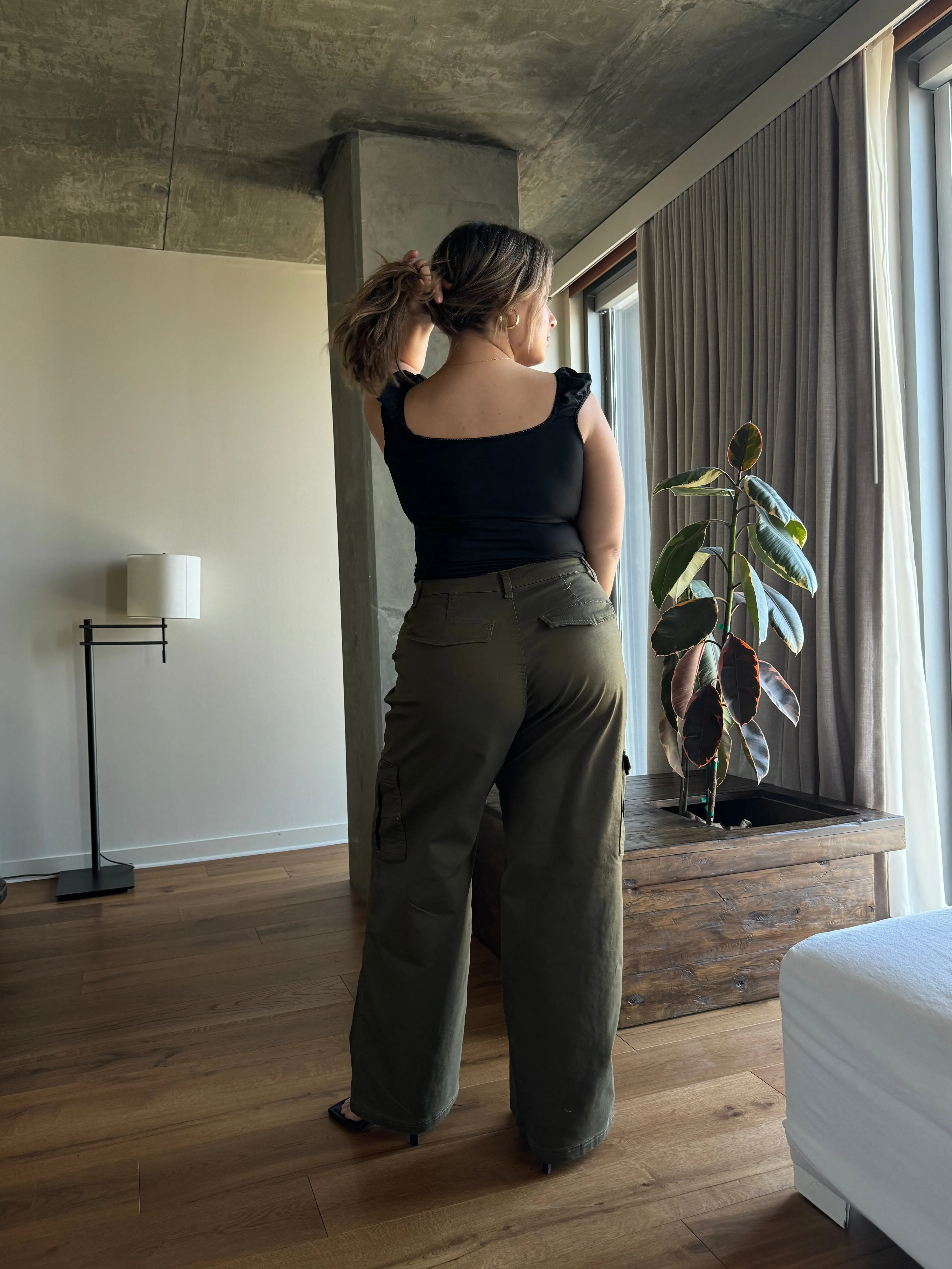 Plus Size Baggy Stretch Cargo Pants
