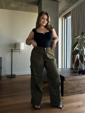 Plus Size Baggy Stretch Cargo Pants
